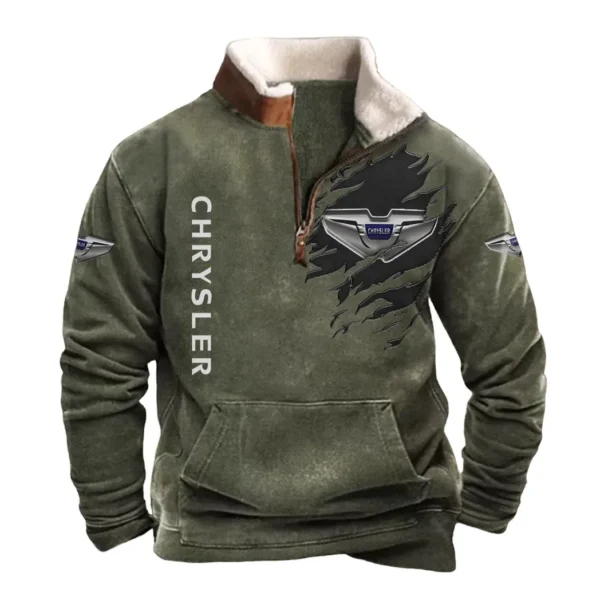 Chrysler Half Zip Fur Collar Hoodie