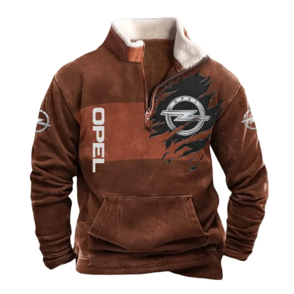 Opel Half Zip Fur Collar Hoodie