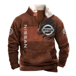 Nissan Half Zip Fur Collar Hoodie