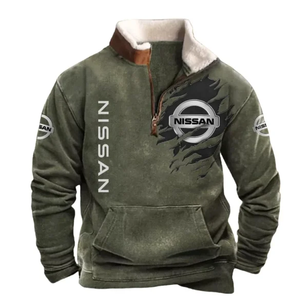 Nissan Half Zip Fur Collar Hoodie