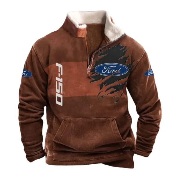 Ford F150 Half Zip Fur Collar Hoodie