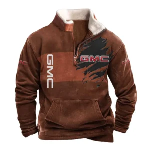 Gmc Half Zip Fur Collar Hoodie