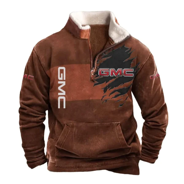 Gmc Half Zip Fur Collar Hoodie