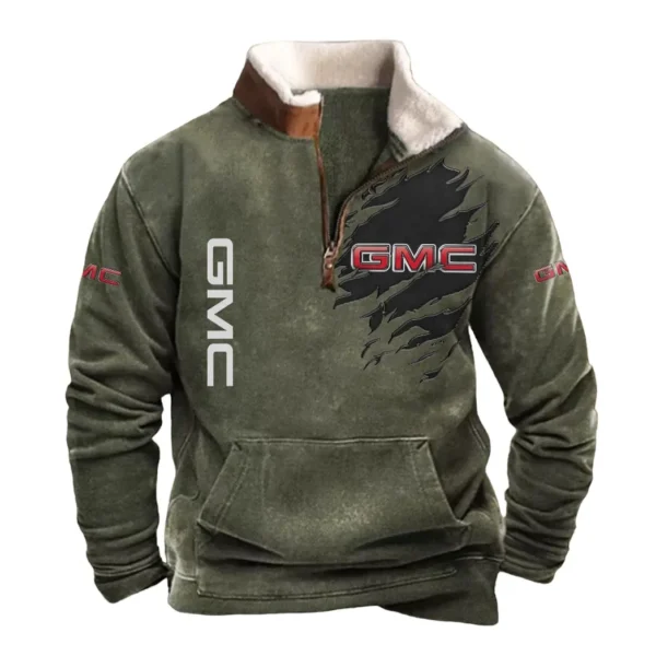 Gmc Half Zip Fur Collar Hoodie