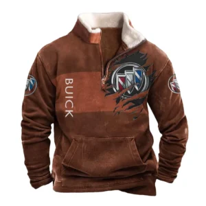 Buick Half Zip Fur Collar Hoodie