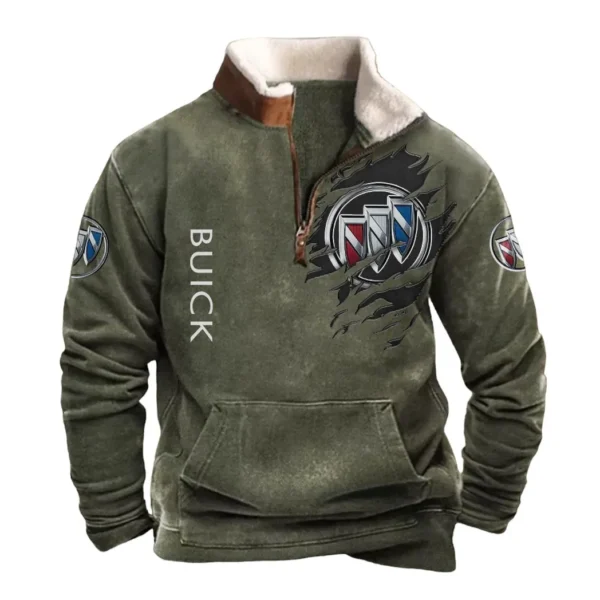 Buick Half Zip Fur Collar Hoodie