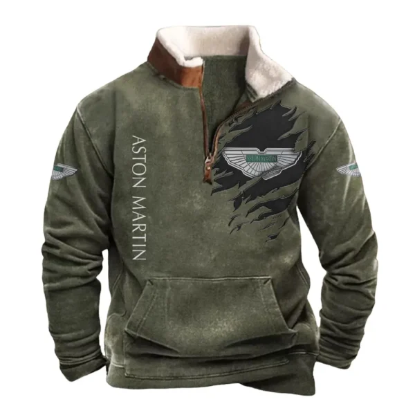 Aston Martin Half Zip Fur Collar Hoodie