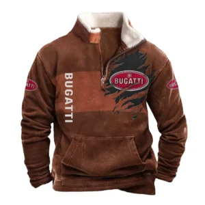 Bugatti Half Zip Fur Collar Hoodie