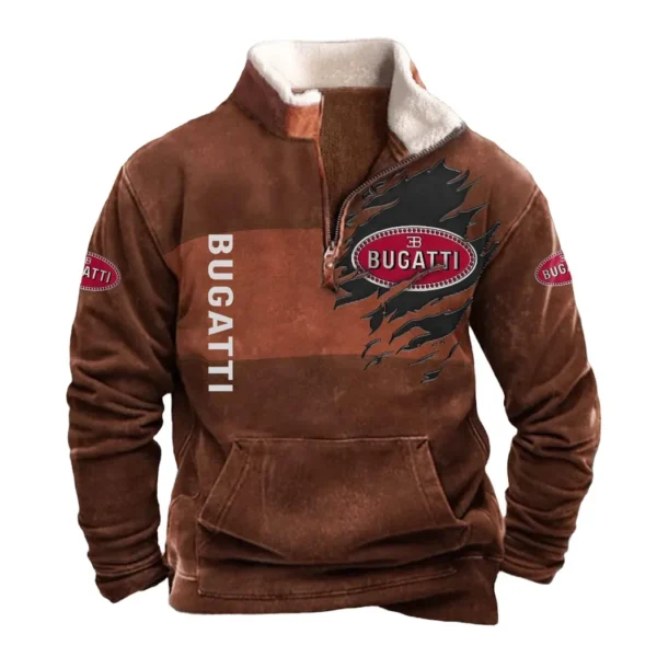 Bugatti Half Zip Fur Collar Hoodie