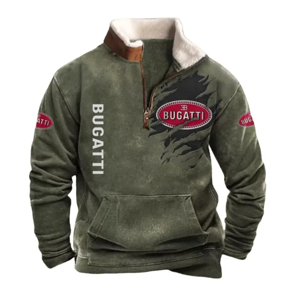 Bugatti Half Zip Fur Collar Hoodie