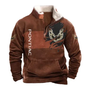 Firebird Pontiac Half Zip Fur Collar Hoodie