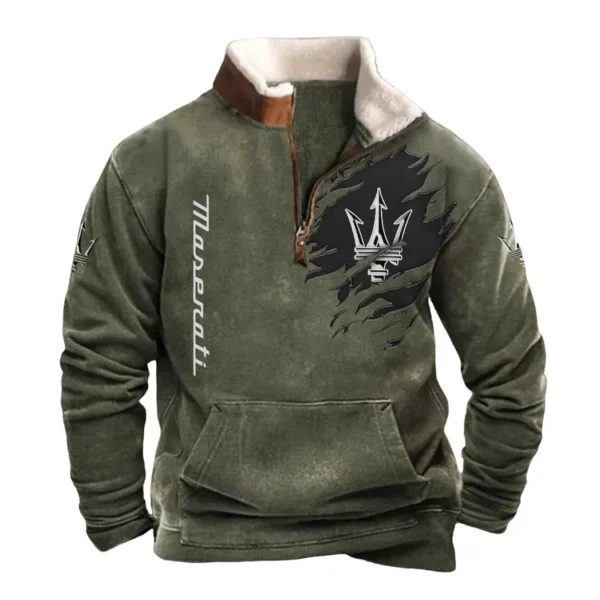 Maserati Half Zip Fur Collar Hoodie