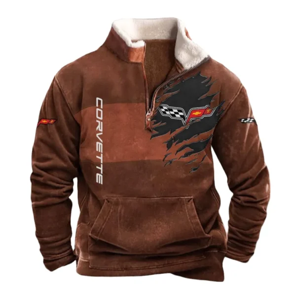 Corvette C6 Half Zip Fur Collar Hoodie