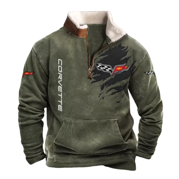 Corvette C6 Half Zip Fur Collar Hoodie