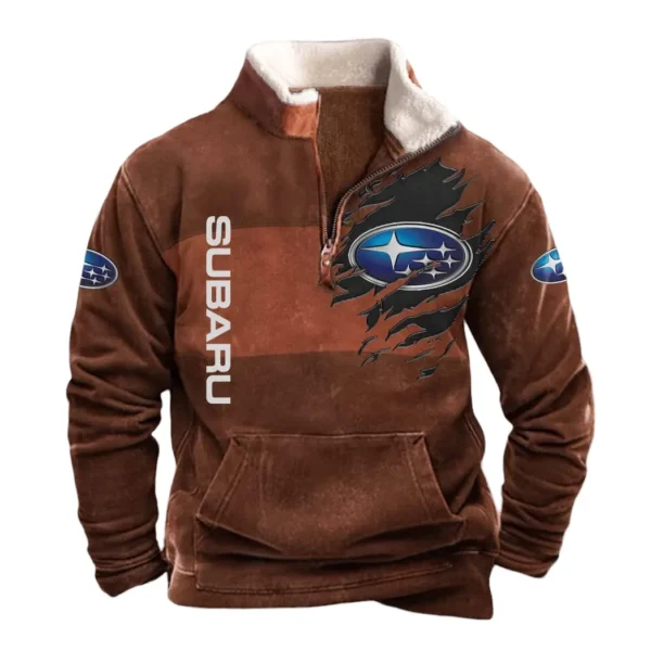 Subaru Half Zip Fur Collar Hoodie