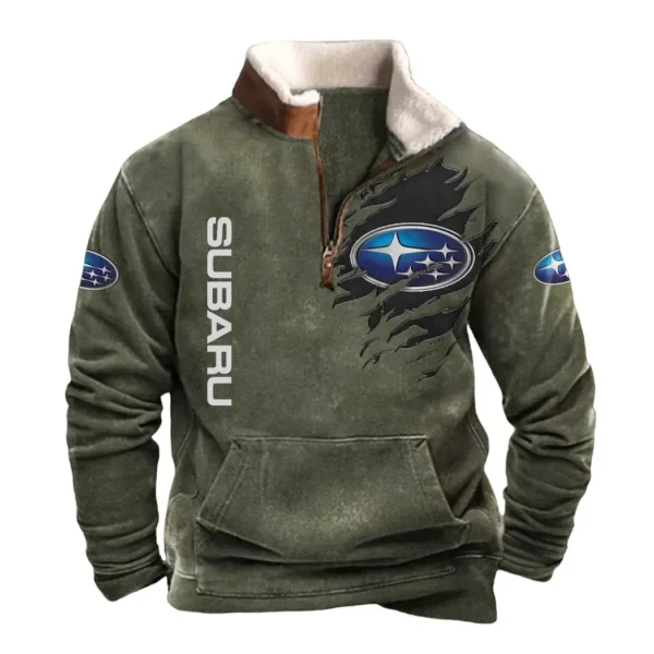 Subaru Half Zip Fur Collar Hoodie