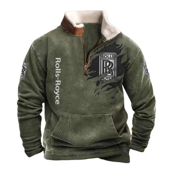 Rolls Royce Half Zip Fur Collar Hoodie