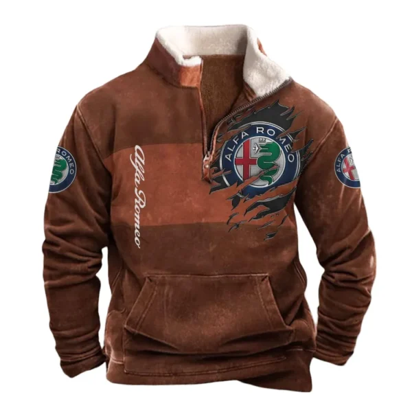 Alfa Romeo Half Zip Fur Collar Hoodie