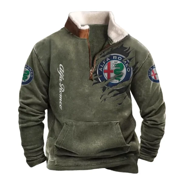 Alfa Romeo Half Zip Fur Collar Hoodie