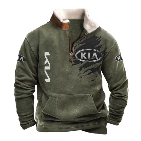 Kia Half Zip Fur Collar Hoodie