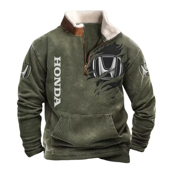 Honda Half Zip Fur Collar Hoodie