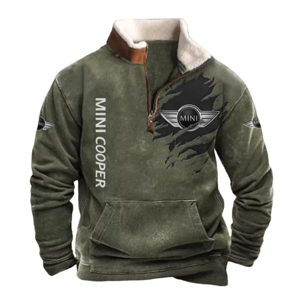 Mini Cooper Half Zip Fur Collar Hoodie