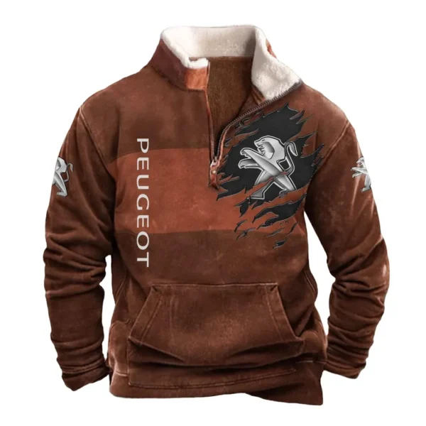 Peugeot Half Zip Fur Collar Hoodie