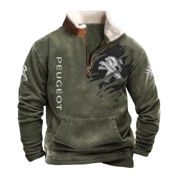 Peugeot Half Zip Fur Collar Hoodie