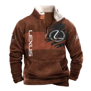 Lexus Half Zip Fur Collar Hoodie