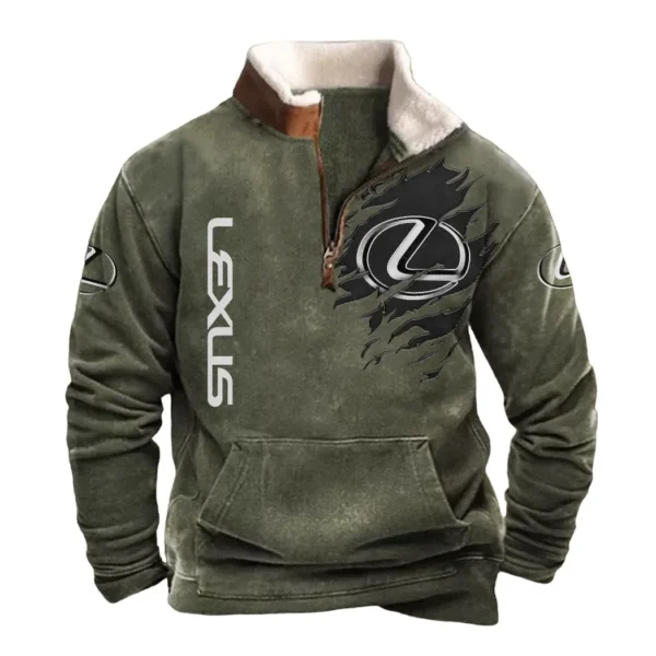 Lexus Half Zip Fur Collar Hoodie