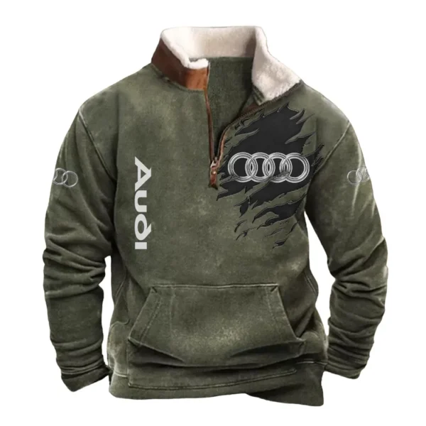 Audi Half Zip Fur Collar Hoodie