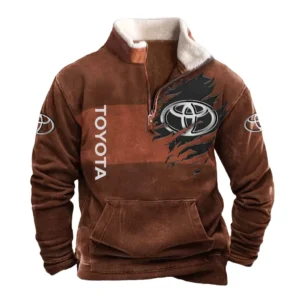 Toyota Half Zip Fur Collar Hoodie