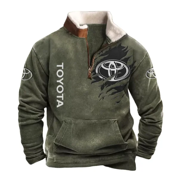 Toyota Half Zip Fur Collar Hoodie