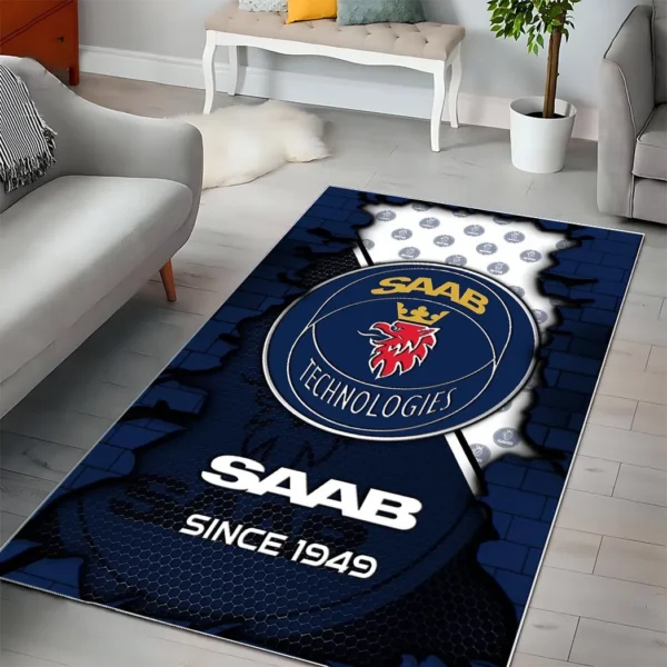 Saab Super Cars H2RUG0813245825 Area Rug, Carpet Floor Decor Home