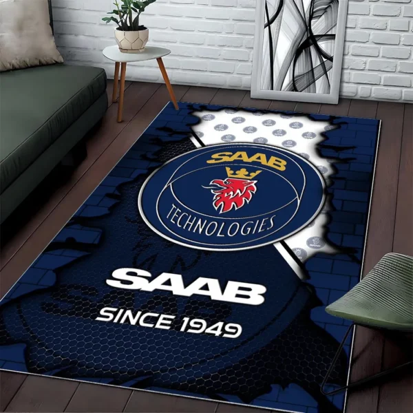 Saab Super Cars H2RUG0813245825 Area Rug, Carpet Floor Decor Home