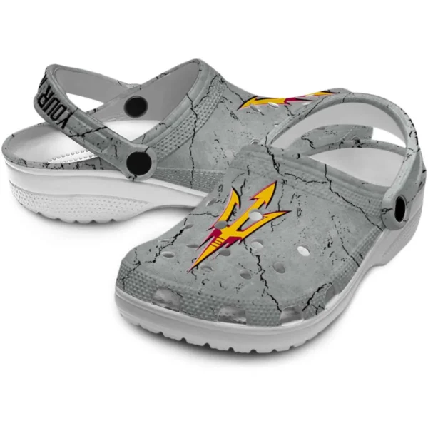 Custom Arizona State Sun Devils Cracked Texture Clog