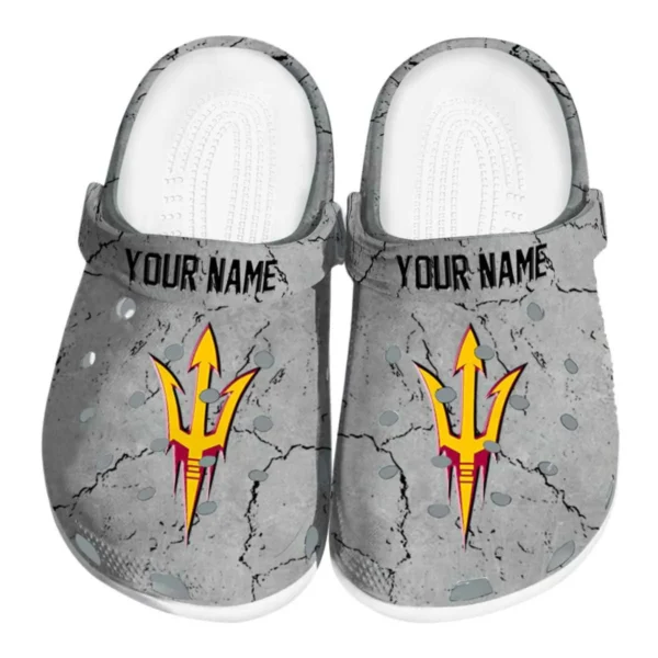 Custom Arizona State Sun Devils Cracked Texture Clog